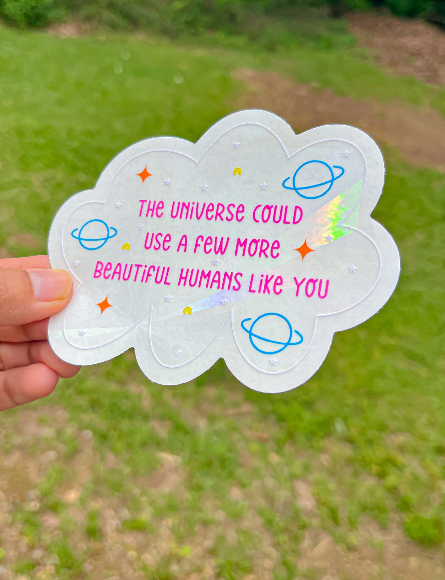 The universe..suncatcher sticker