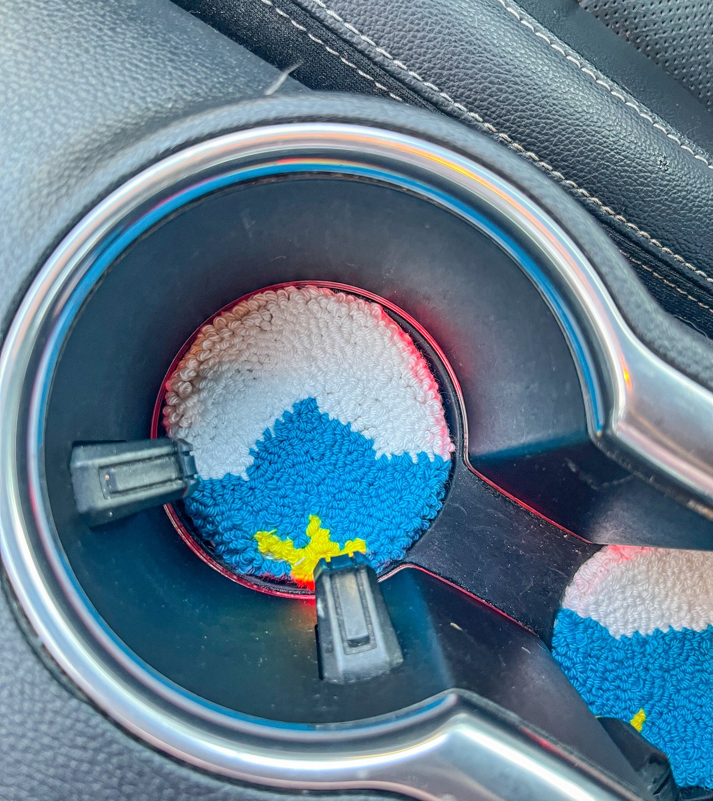 Punch needle car coasters