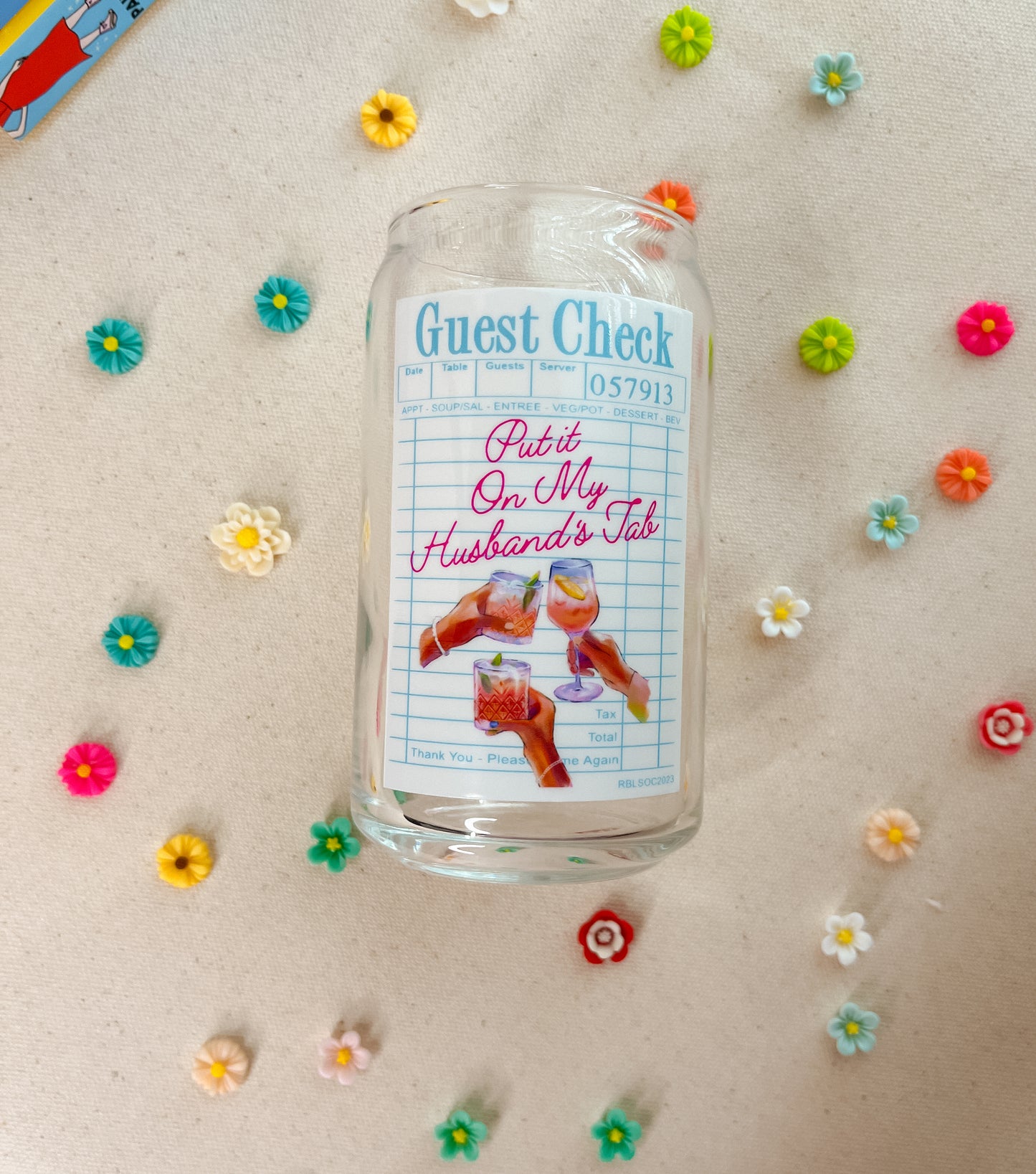 Husbands tab glass cup