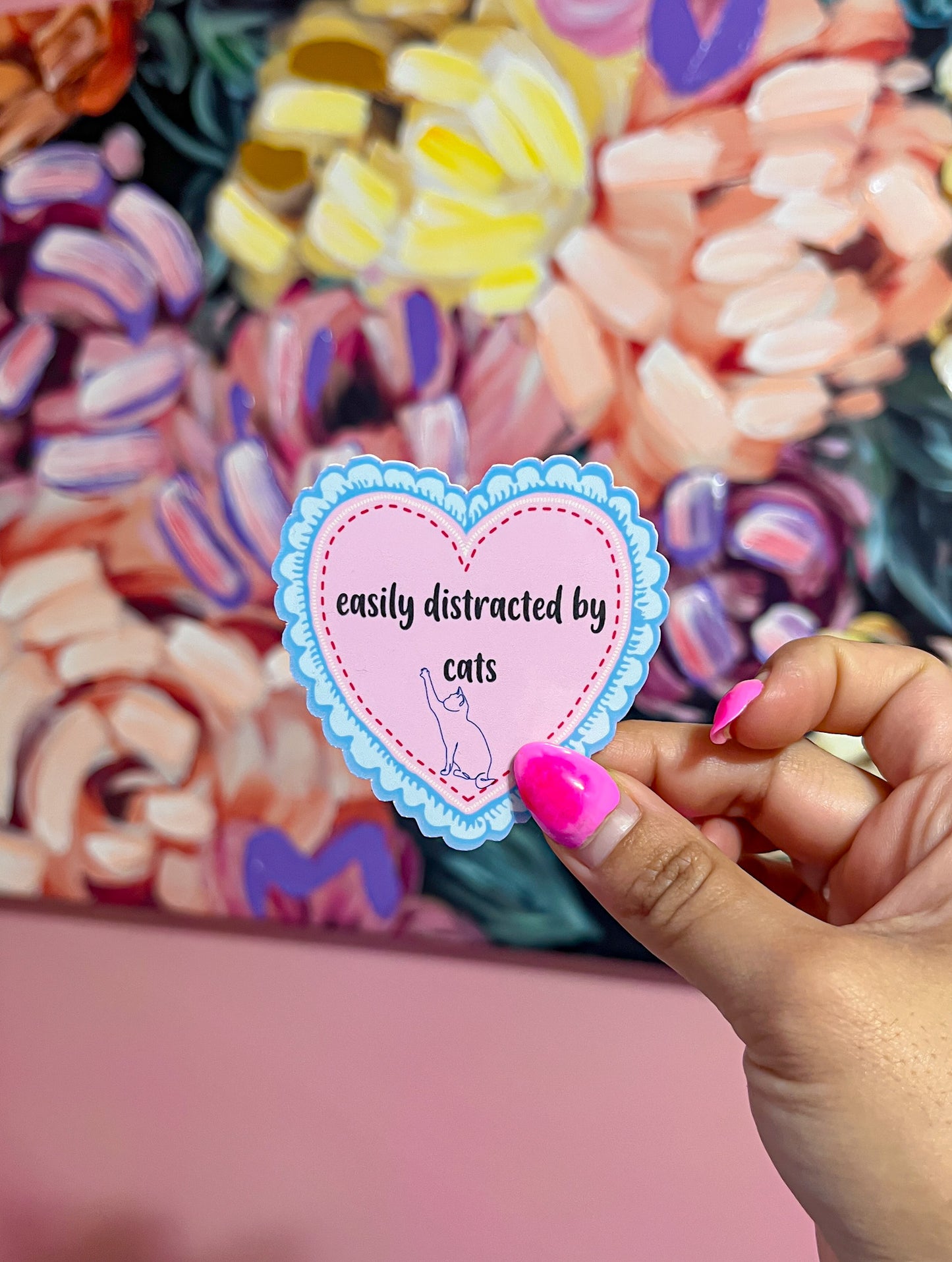Easily distracted by cats sticker