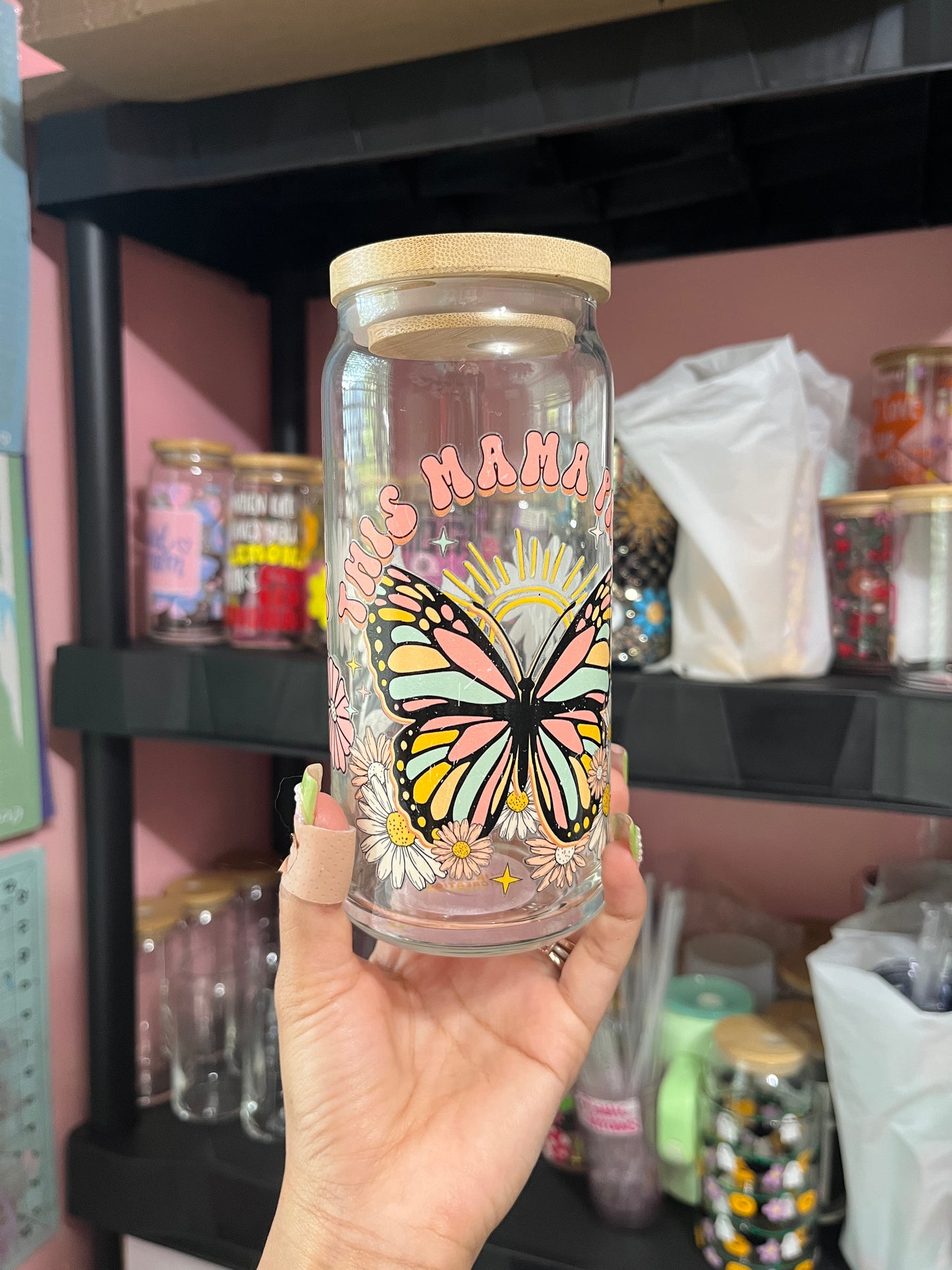 this mama prays glass cup