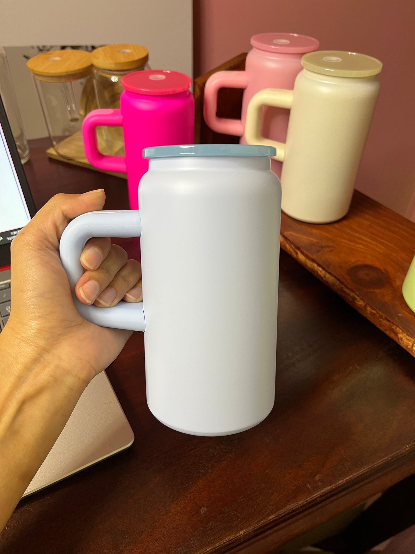 stainless steel cup (with handle)