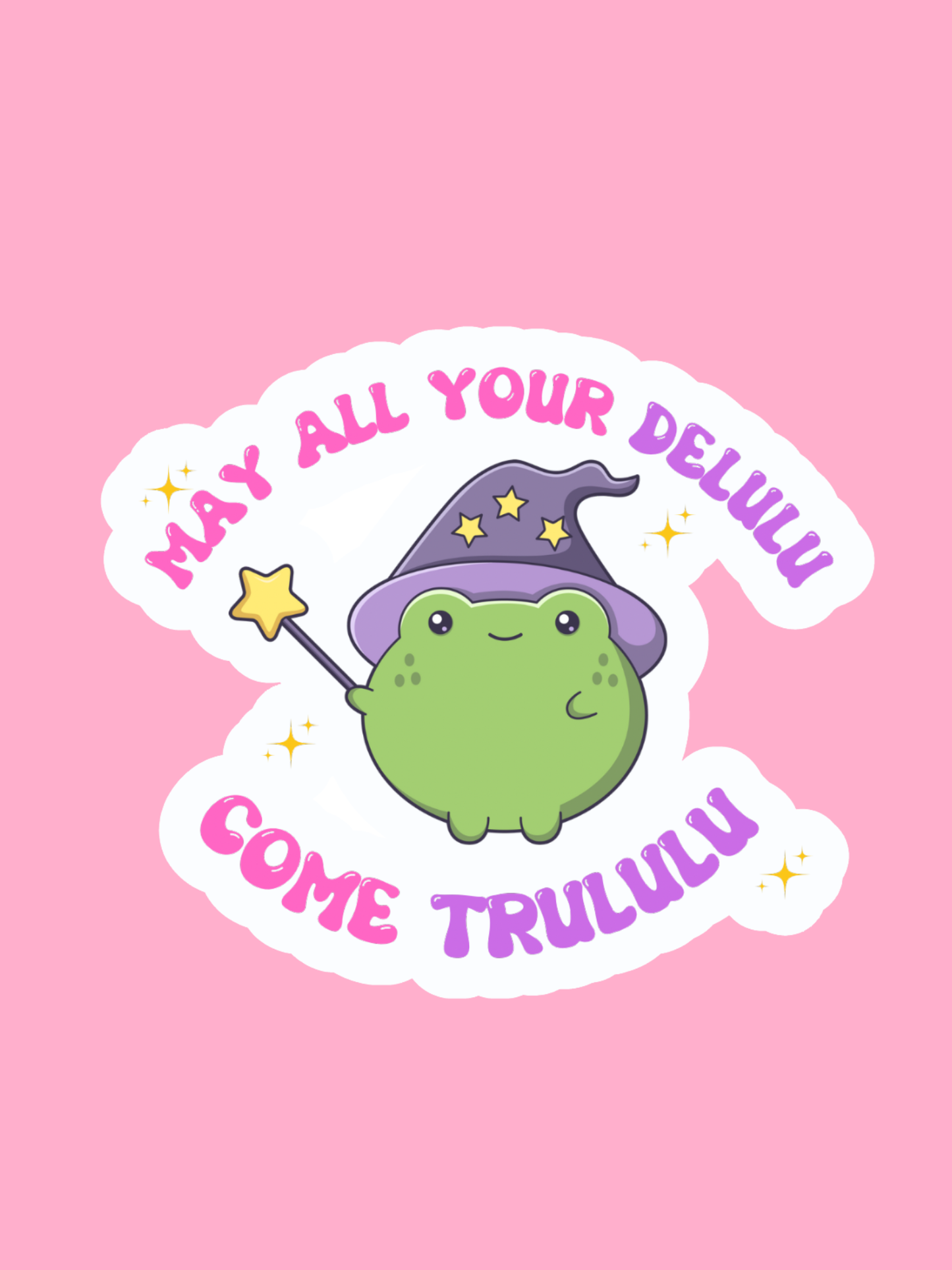 delulu come trululu sticker
