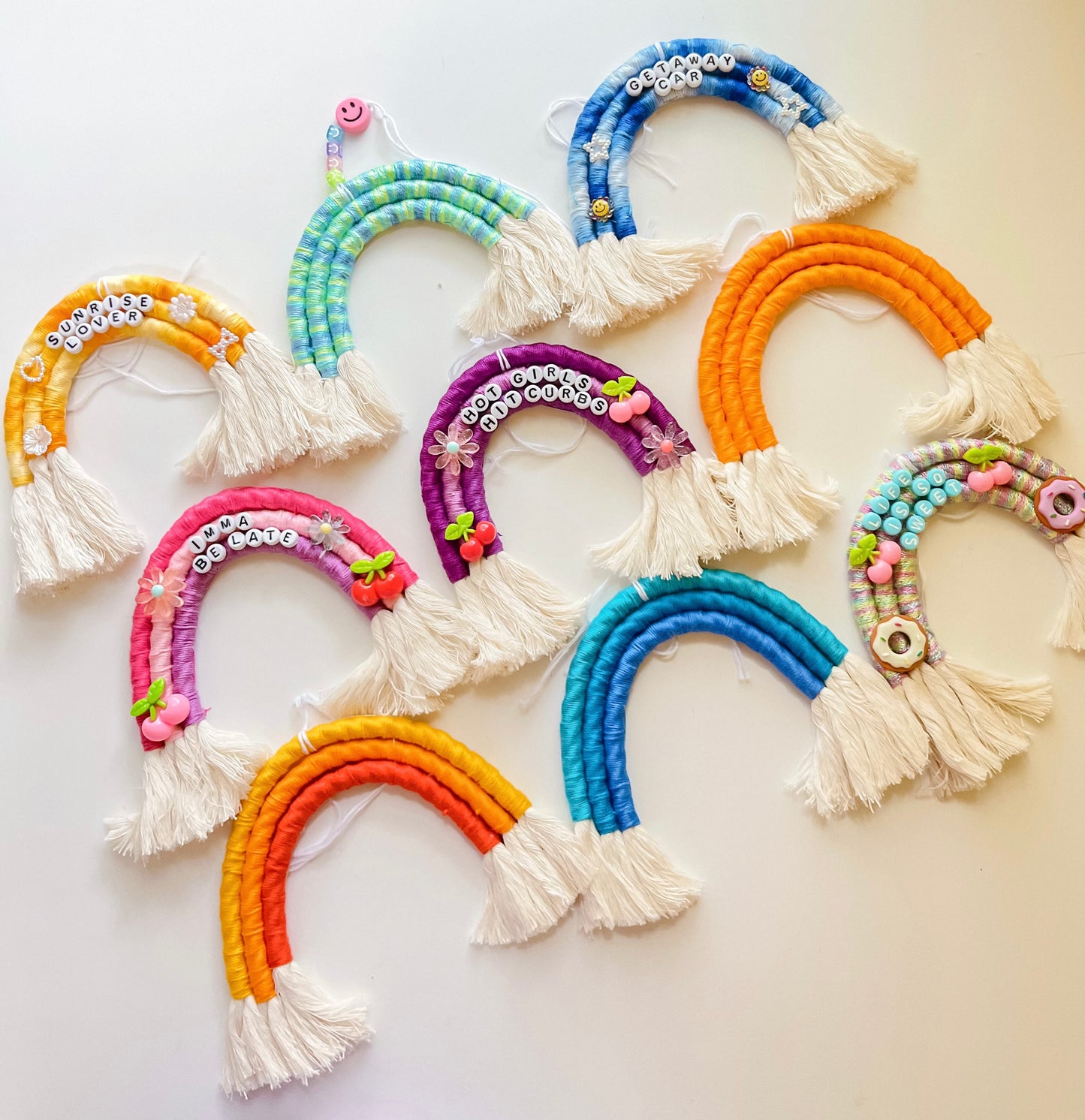 Orange Smiley Rainbow Charm