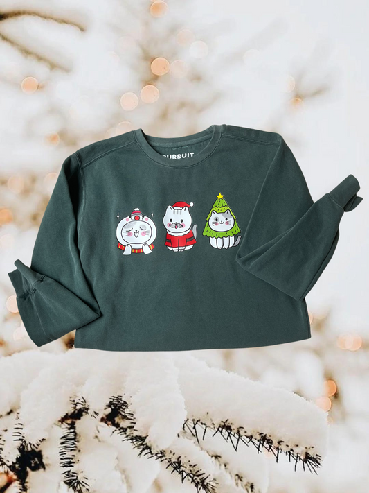 Christmas cats crewneck