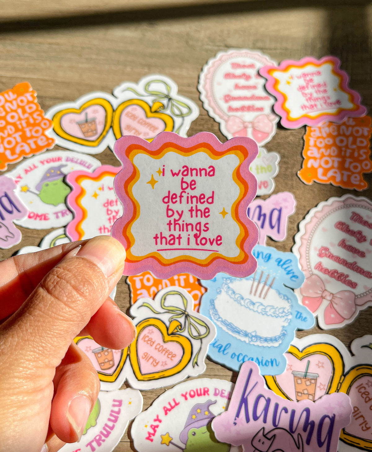 I wanna be defined by the things I love sticker