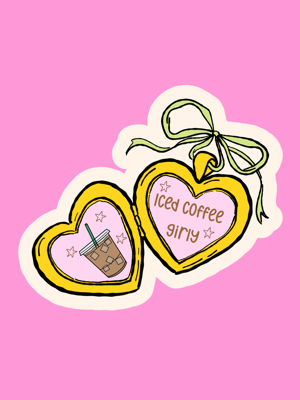 Iced coffee girly sticker