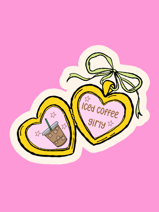 Iced coffee girly sticker