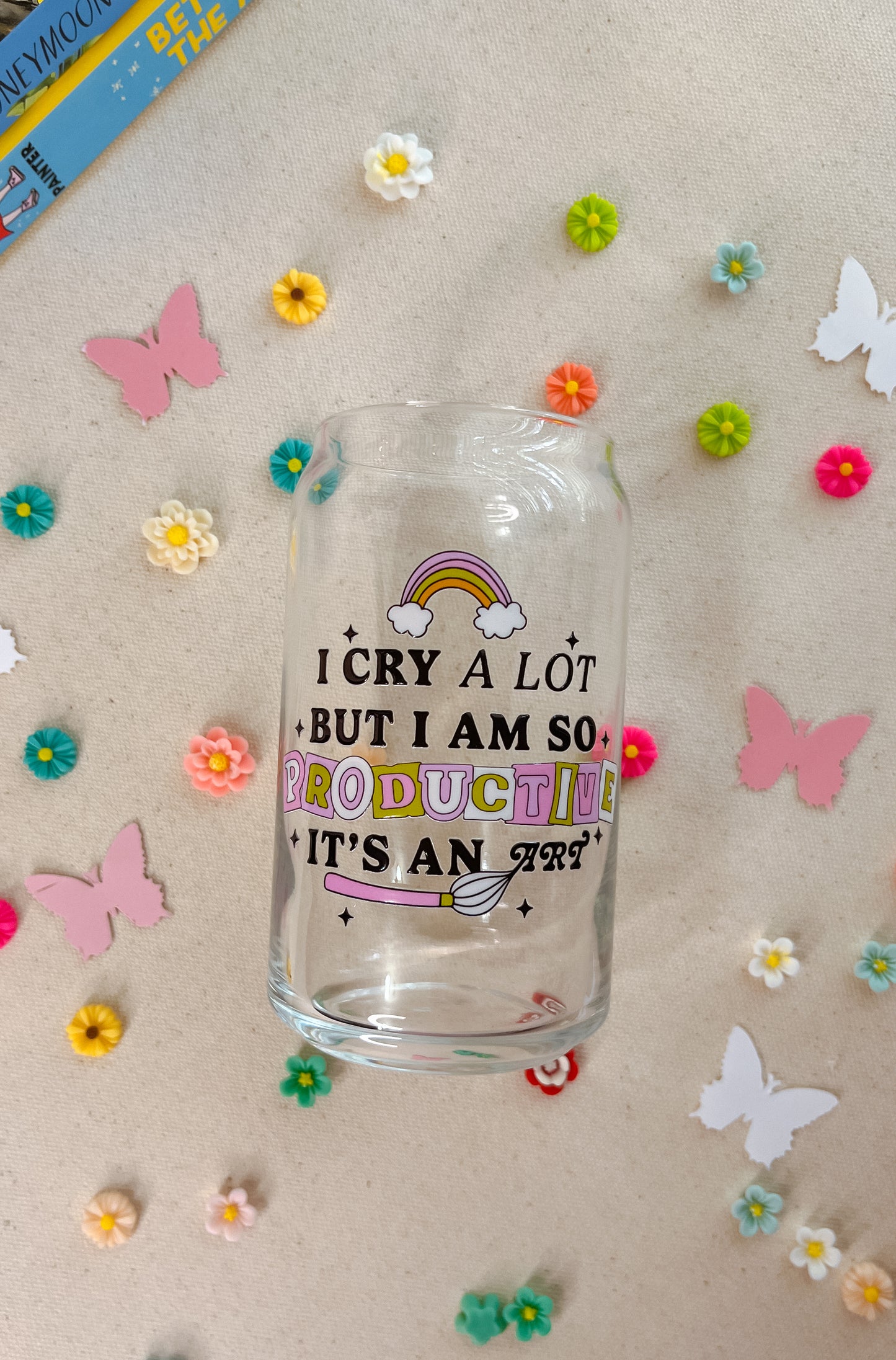 I cry a lot glass cup