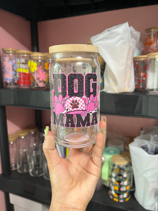 dog mama glass cup