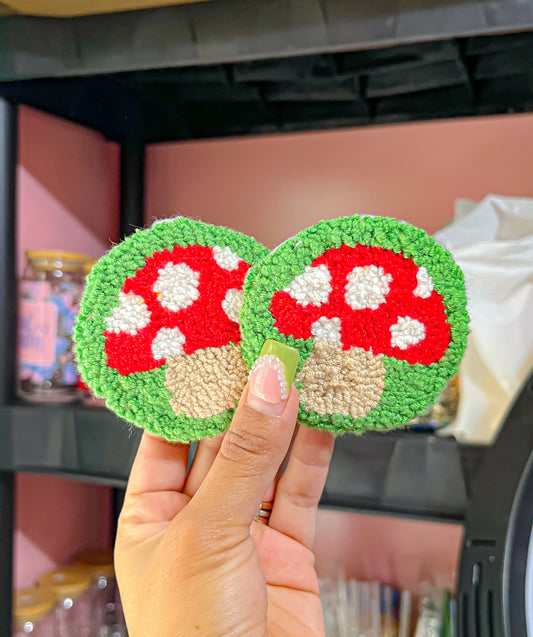 mushroom car coasters