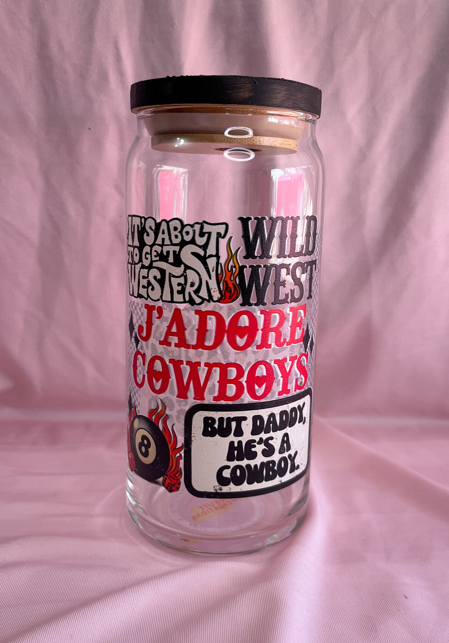 wild west glass cup