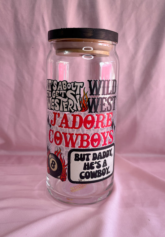 wild west glass cup