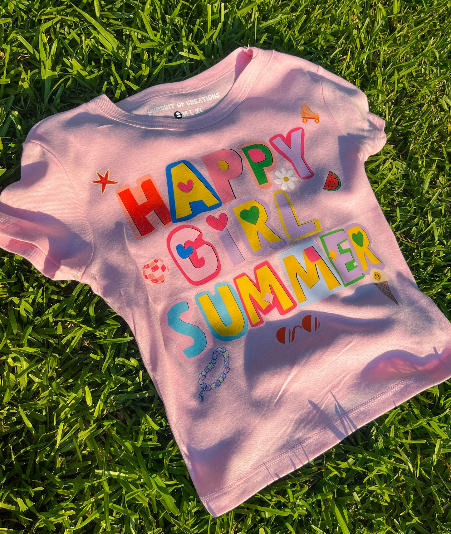 Happy girl summer baby tee