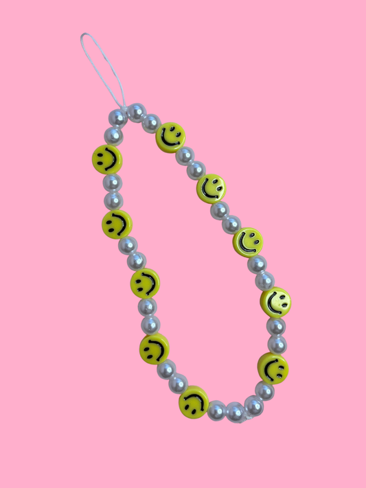 smiley face phone charm